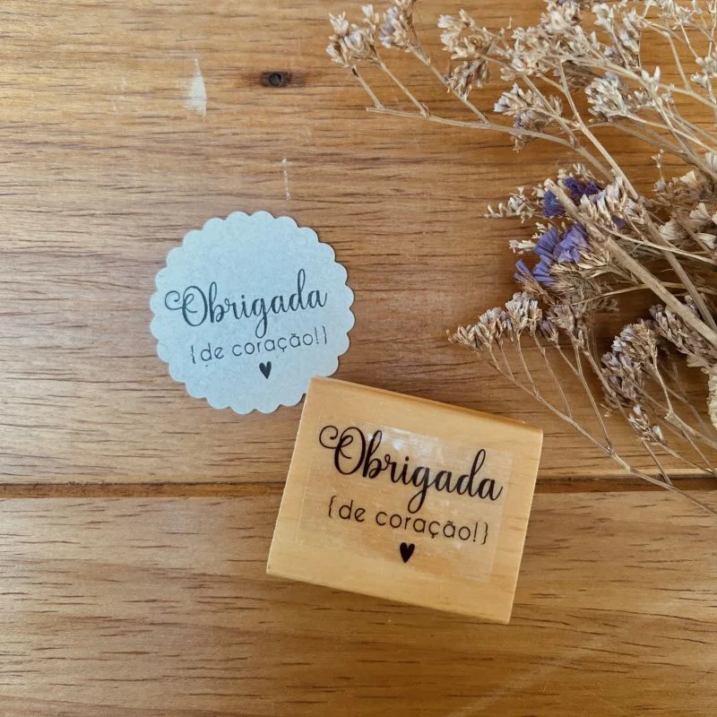 CARIMBO OBRIGADA DE CORAÇÃO